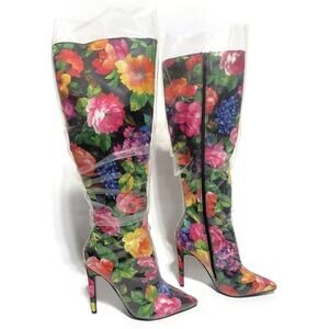 Lemon Drop by Privileged Feather Thigh High Rain Boots Rori Size 8 Multicolor